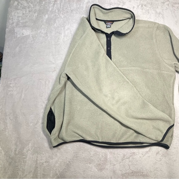 Vintage LL Bean Polartec Fleece 1/4 Snap Pullover Jacket XL Reg Sage Green - Picture 6 of 7